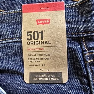 Levi's 501 Blue Denim Jeans with Red Tag. 34x34